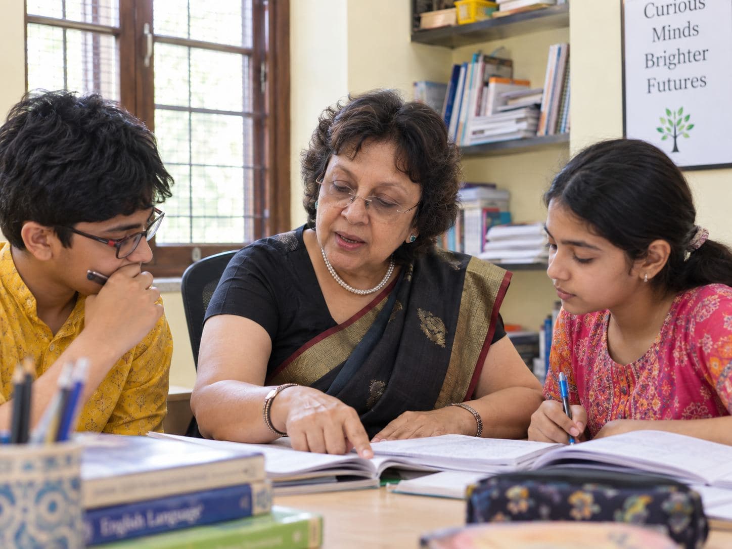 Mrs. Ruma Mukhopadhyay teaching a genuine classroom moment