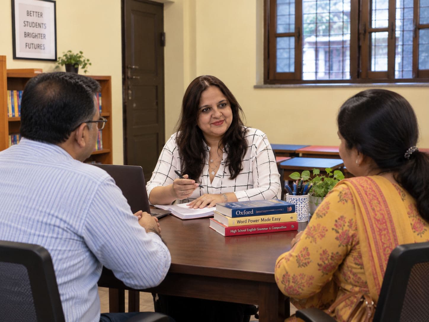 A parent and teacher in conversation